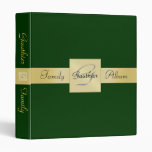 Elegant Gold Monogram Green Family Album Binder
