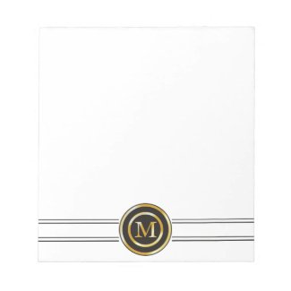 Elegant Gold Monogram M Memo Note Pads