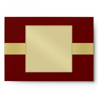 Elegant Gold Monogram Red All Occasion Envelope envelope
