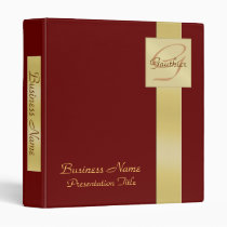 Elegant Gold Monogram Red Business Office Binder