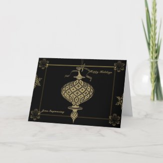 Elegant Gold Ornament on Black card