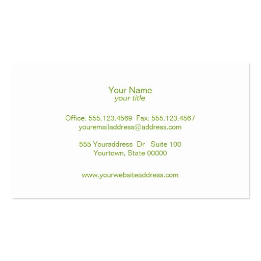 Elegant Gold Ornate Motif Green Business Card (back side)