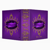 Elegant Gold Ornate Purple Jewel binders