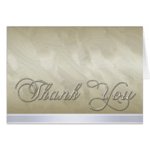 Elegant Gold Pastel Modern Silver Thank You Card