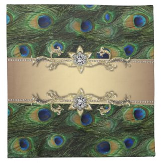 Elegant Gold Peacock Napkins