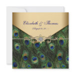 Elegant Gold Peacock Wedding Invitations