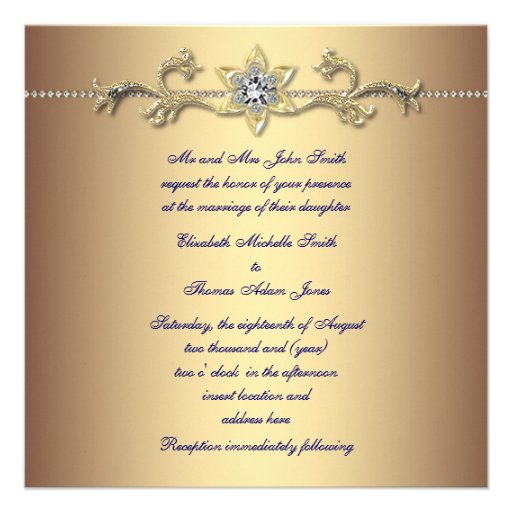 Elegant Gold Peacock Wedding Invitations