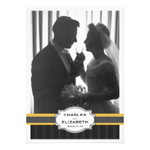 Elegant Gold Photo 50th Wedding Anniversary Party Custom Announcement