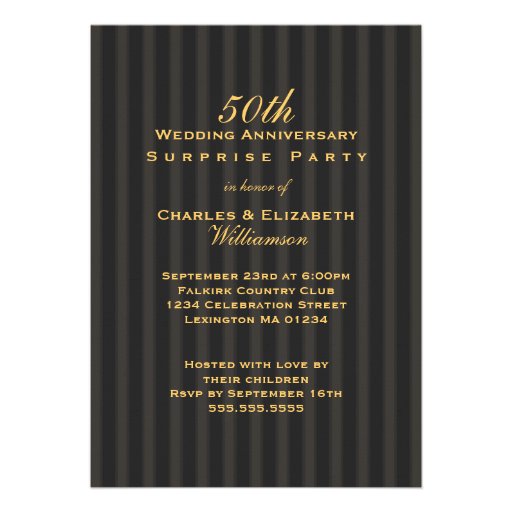 Elegant Gold Photo 50th Wedding Anniversary Party Custom Announcement