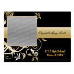 elegant gold photo Graduation Invitation postcards