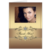 Elegant Gold Photo Thank You Cards