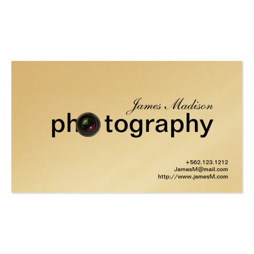 Elegant Gold Photogrpahy Business cards with QR (front side)