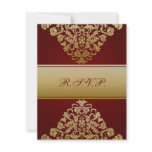 elegant gold red wedding RSVP Custom Invites