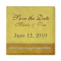 Elegant gold save the date magnet magnet