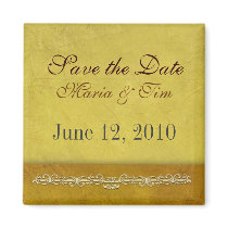 Elegant gold save the date magnet by aslentz Elegant gold save the date magnet
