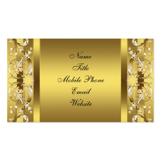 Elegant Gold Scroll Business Card Template (back side)