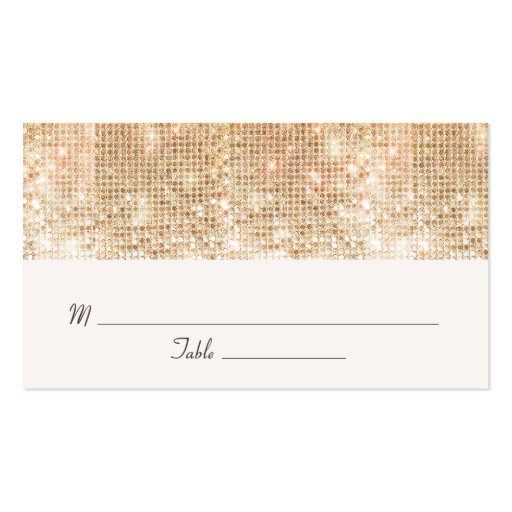 Elegant Gold Sequins  Wedding Occasion Place Card Business Card (front side)