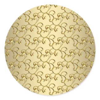 Elegant Gold Swirl Stickers