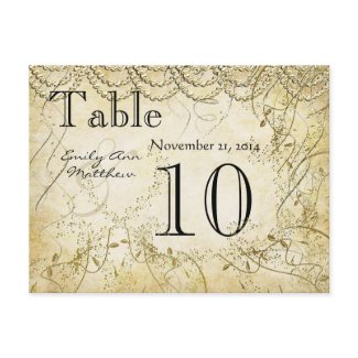 Elegant Gold Swirl Wedding Table Number postcard