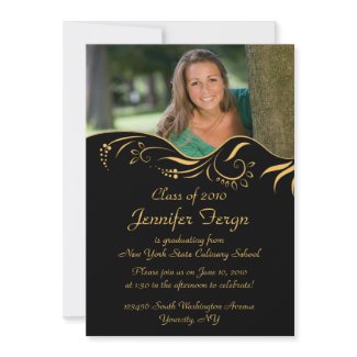 Elegant gold swirls graduation party invitation invitation