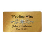 Elegant Gold Tone Wedding Wine Labels