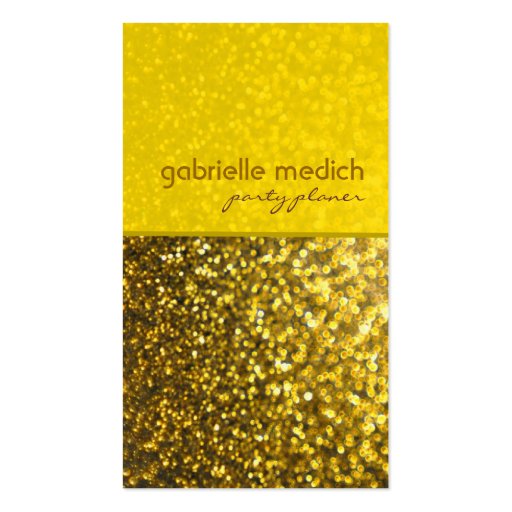 Elegant Gold Tones Glitter Pattern Business Cards (front side)