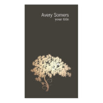 Elegant Gold Tree Simple Black Business Card business cards