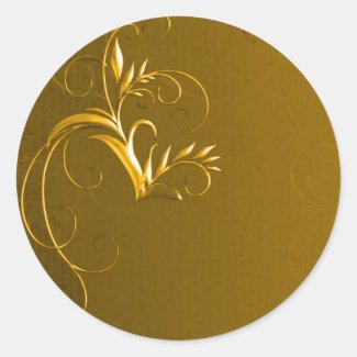 Elegant Gold Wedding Envelope Seals Round Stickers