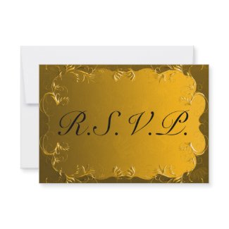 Elegant Gold Wedding RSVP Personalized Announcement