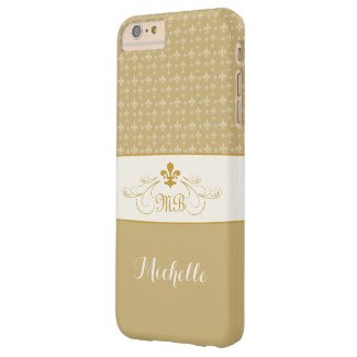 Elegant Gold White Fleur de Lis iPhone 6 Plus Case