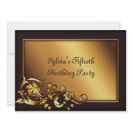 Elegant Gold Womans 50th Birthday Party invitation