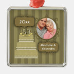 Elegant Golden Anniversary Christmas Ornament