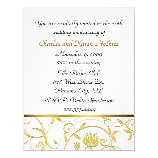 Elegant  Golden Anniversary Invitation