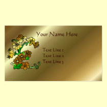 Elegant Golden Brown Flowers Business Card business cards