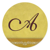 Elegant golden brown monogram envelope seals stickers by aslentz Elegant golden brown monogram envelope seals stickers