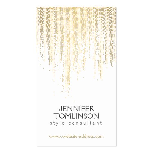 Elegant Golden Dot Pattern on White Business Card (front side)