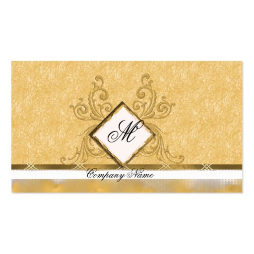 Elegant Golden Embroidery Business Cards (back side)