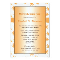 Elegant golden fall leaves graduation custom invitation