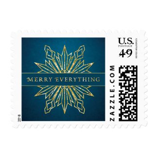 Elegant Golden Snowflakes Holiday Postage