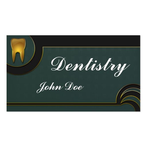 Elegant golden teeth dentist dental business card (front side)