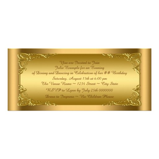 Elegant Golden Ticket Party Invitation