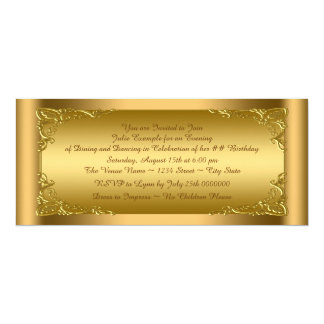 ticket golden invitation elegant card invitations zazzle invites 4x9 paper announcements