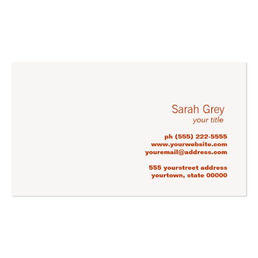 Elegant Golden Tree Simple Orange Business Card Template (back side)