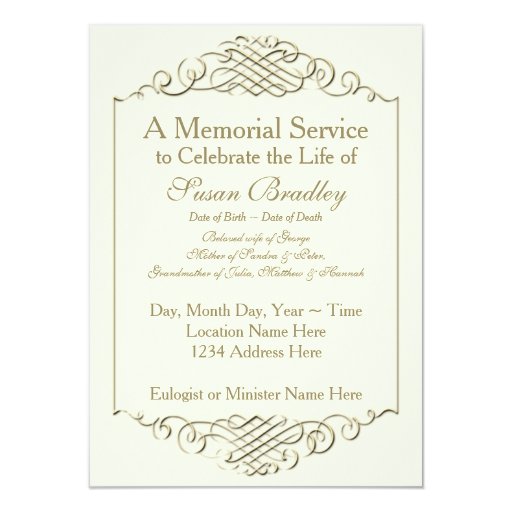 elegant golden vintage frame memorial service 4 5x6 25 free invitation makers