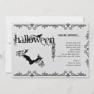 Elegant Gothic Black and White Halloween Party