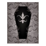 Elegant gothic coffin for Halloween Postcard
