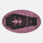 Elegant gothic coffin Halloween favor label Sticker