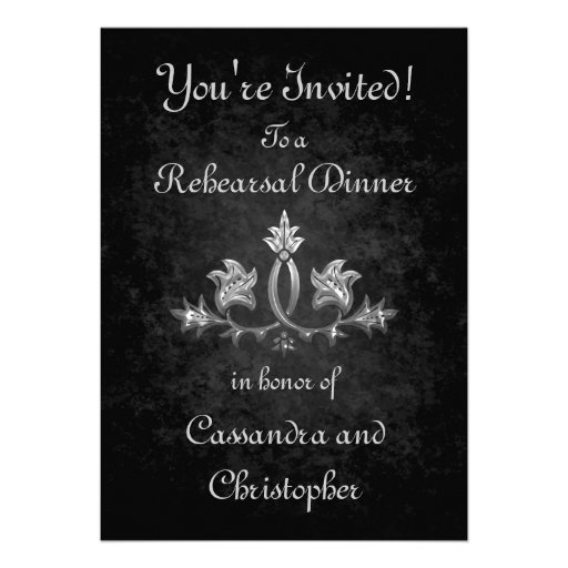 Elegant gothic dark romance wedding rehearsal personalized ...