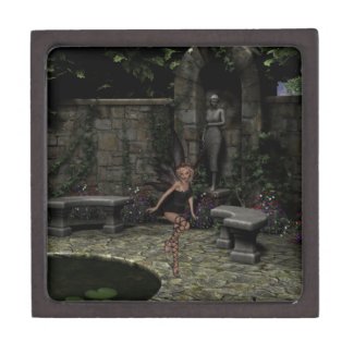 Elegant Gothic Fairy in Summer Garden planetjillgiftbox