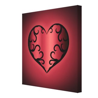 Elegant gothic pinkish reddish Valentine heart Canvas Print